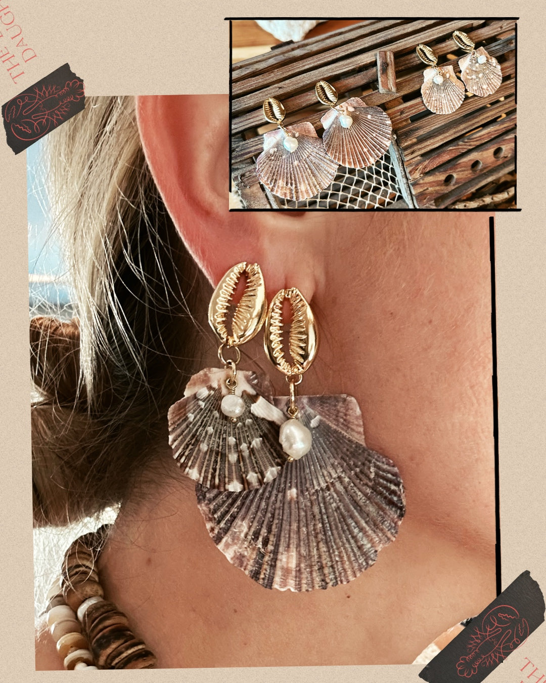 Pink Scallop Earrings